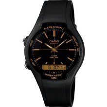 Men's casio classic analog digital dual time watch aw90h-9e