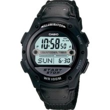 Men's casio sport digital alarm stopwatch cloth watch w756b-1av