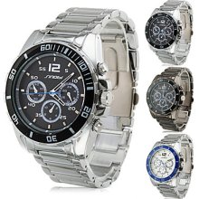Men's Casual Style Alloy Quartz Analog Wrist Watch (Assorted Colors)
