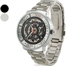 Men's Casual Style Alloy Mechanical Analog Wrist Watch (Silver)