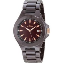 Men's Ceramic Case and Bracelet Brown Tone Dial Date