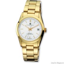 Men's Charles Hubert Gold-plated Stainless White Dial Watch