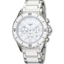 Mens Charles Hubert Stainless Steel White Dial Choronograph Watch