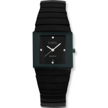 Mens Chisel Black Ceramic Black Dial Watch