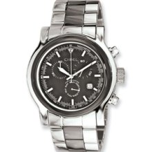 Mens Chisel Stainless Steel Swiss Quartz Chrono w/ Black Dial