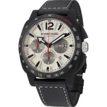 Men's Chronoscope Chronograph Silver Dial Black Leather ...