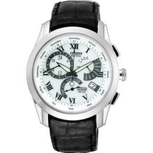 Mens Citizen Eco Drive Calibre 8700 Watch in Stainless Steel with Black Leather Strap (BL8000-11X)