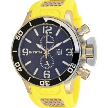 Men's Corduba GMT Stainless Steel Case Yellow Rubber Bracelet Blue Tone Dial