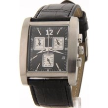 Mens Croton Leather Chrono 2 Eye Day Date Watch CC311331BSBK