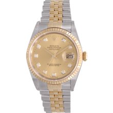 Men's Diamond Rolex Datejust Steel & Gold 2-Tone Watch 16233