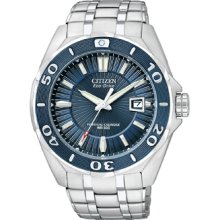 Mens Eco-Drive Signature Perpetual Calendar Stainless Steel Bracelet Blue Dial Watch