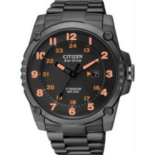 Men's Eco-Drive Titanium Case and Bracelet Black Dial Date