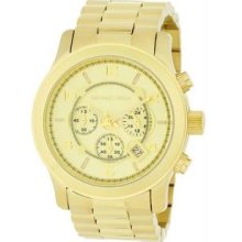 Men's Gold Tone Quartz Date Chronograph Link