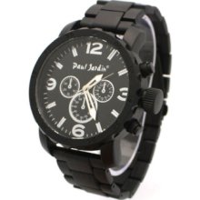 Mens Luxury Designer Watch Oversized Matte Black Stainless Steel Black Dial