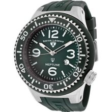 Men's Neptune Dark Green Dial Dark Green Bezel Dark Green Silicon ...