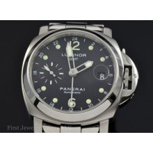 Mens Panerai Luminor Gmt Automatic 40mm Ocean Chronometer Watch Pam 160