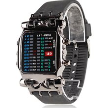 Men's Plastic Analog - Digital LED Wrist Watch (Black)