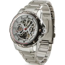 Men's Popular Style Alloy Analog Automatic Wrist Watch (Silver)