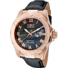 Men's Pro Diver Black MOP Dial 18K Rose Gold Plated Case Black