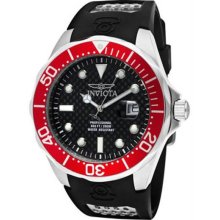 Men's Pro Diver Stainless Steel Case Rubber Bracelet Black Tone Dial Date Displa