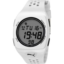 Men's Puma Faas Pu910991001 Digital White Rubber Strap Quartz Watch