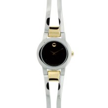 Men's Quartz Movado Certa Watch Gold Plated Model :0605030 Black Museum Dial