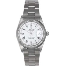 Men's Rolex Date Stainless Steel Watch 15200 White Dial