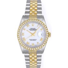 Men's Rolex Datejust Steel & Gold 2-Tone Diamond Watch 16013