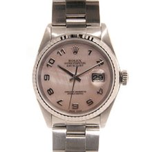 Men's Rolex Datejust Watch 16234 Rose Mother Of Pearl Dial