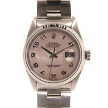 Men's Rolex Datejust Watch 16234 Rose Mother Of Pearl Dial