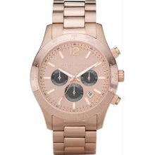 Men's Rose Gold Tone Quartz Date Chronograph Link