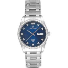 Mens Sartego Classic Crystal Blue Automatic Steel Watch ...