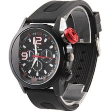 Men's Silicone Analog Quartz Sports Wrist Watch (Black)