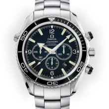 Men's Stainless Steel Black Dial Omega Seamaster Planet Ocean XL (796)