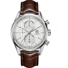 Men's Stainless Steel Carrera Automatic Chronograph Silver Tone Dial
