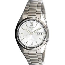 Men's Stainless Steel Case and Bracelet Silver Tone Dial Automatic Day and Date