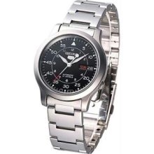 Men's Stainless Steel Case Automatic Black Dial Nylon Strap Day and
