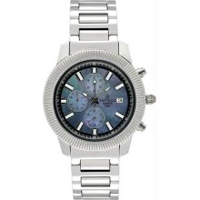 Men's Stainless Steel Chronograph Mother of Pearl Dial