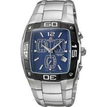 Men's Stainless Steel Edifice Square Blue