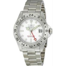 Men's Stainless Steel Pro Diver Quartz GMT White