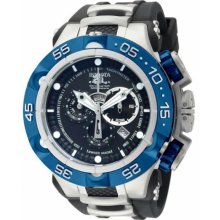 Men's Subaqua Chronograph Stainless Steel Case Rubber Bracelet Blue Tone Dial Da