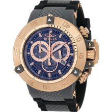 Men's Subaqua Quartz Chronograph Diver Black Strap Rose Gold Tone