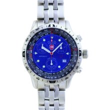 Mens Swiss Military Airforce 1 Stnlss Steel Blue Dial Chrono Watch