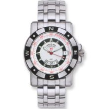 Mens Swiss Military Grenadier GMT Silver Dial Watch