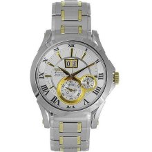 Men's Two Tone Stainless Steel Kinetic Premier Perpetual Calendar White Dial
