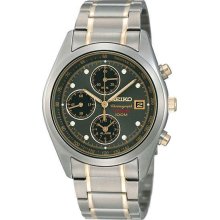 Men's Two Tone Titanium Alarm Chronograph Gray Dial