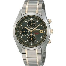 Men's Two Tone Titanium Alarm Chronograph Gray Dial