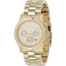 Michael Kors Ladies Gold Tone Stainless Steel Quartz Chronograph Link Bracelet MK5055