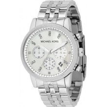 Michael Kors Ladies Silver Ritz Midsized Glitz Watch MK5020