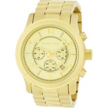 Michael Kors Men's Gold Tone Quartz Date Chronograph Link Bracelet MK8077